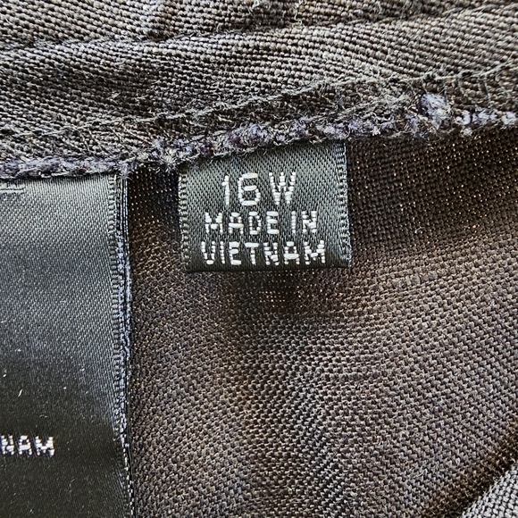 Kasper Womens Black Wide Leg Linen Pants 16W - Picture 13 of 16